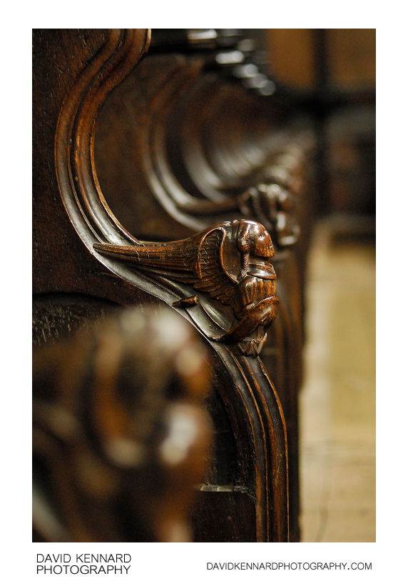 Angels carved into Choir Stands