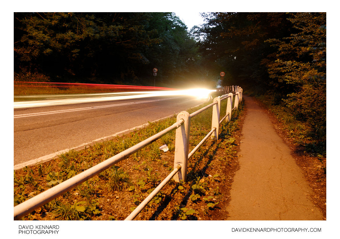 Lubenham hill road at night