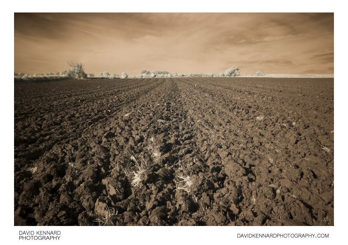 Ploughed field near Harborough in infrared