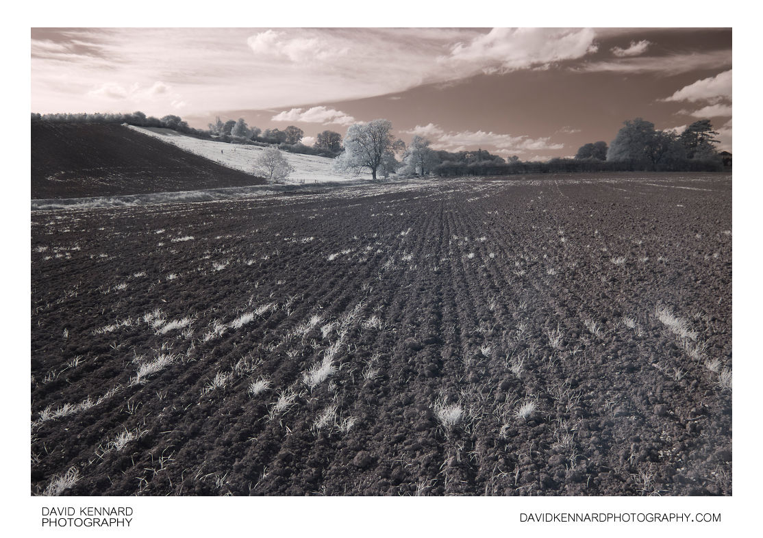 Ploughed field near Great Bowden in Infrared