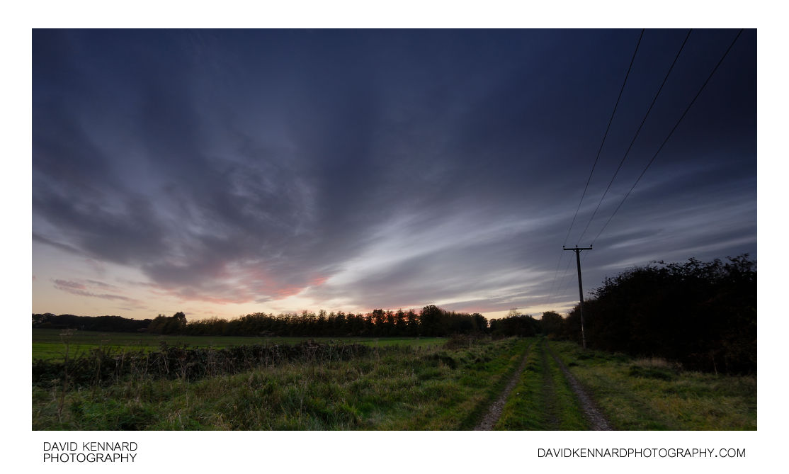 Twilight over the old railway line, Lubenham