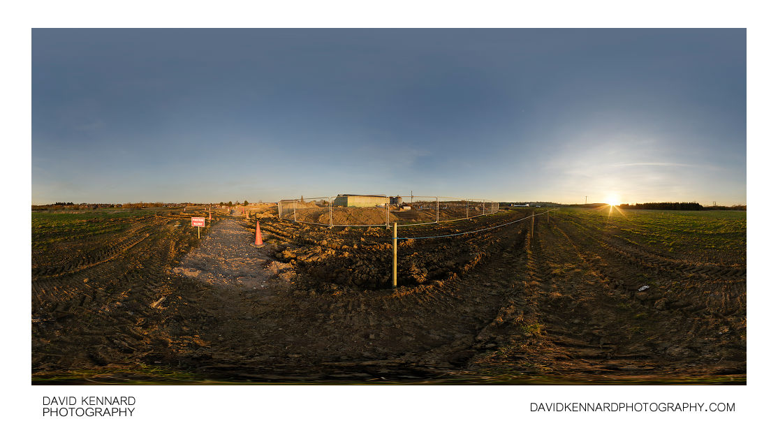 Farndon Fields development at sunset
