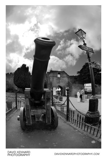 Cannon guards Ludlow Castle