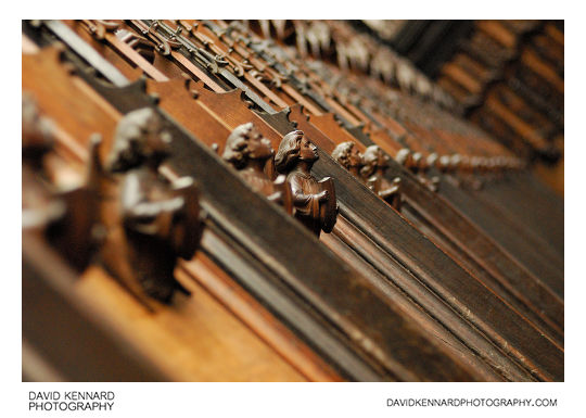 Angels above choir stalls