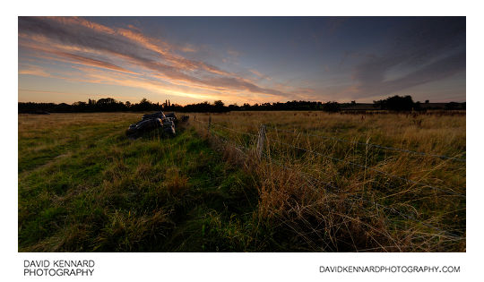 Field between Lubenham and Harborough at twilight