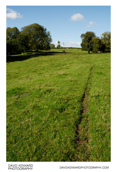 Track across grass field, Scalford