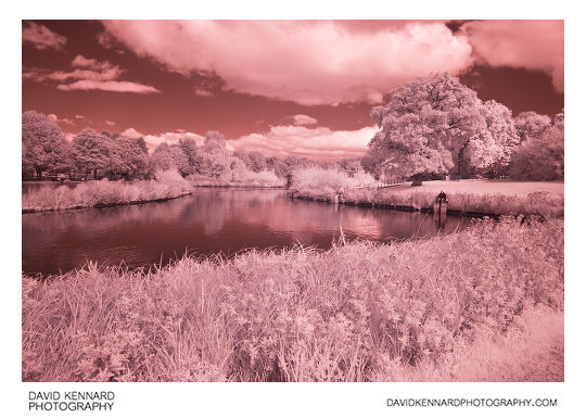Infrared photo of Corby Boating Lake