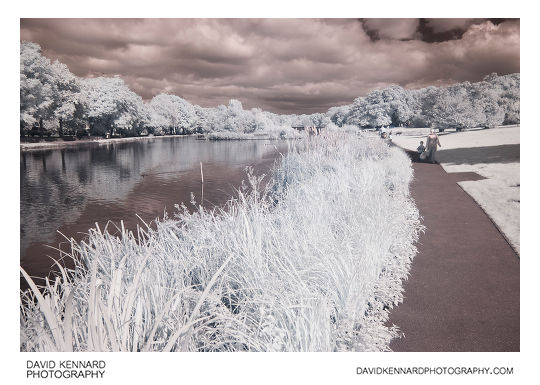 Infrared photo of Corby Boating Lake