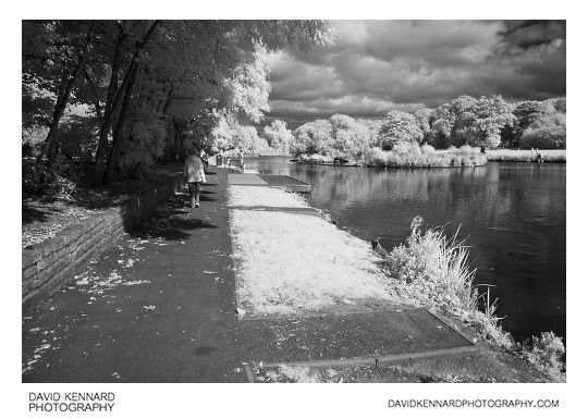 Western side of Corby Boating Lake in Infrared