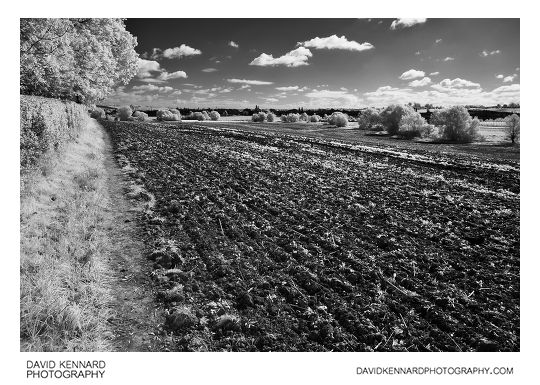 Infrared photo of a ploughed field near Market Harborough