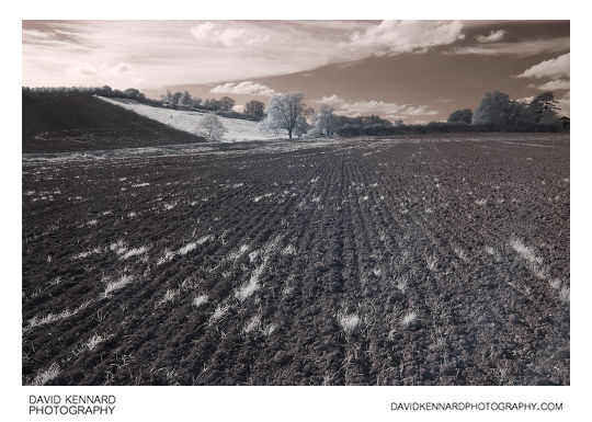 Ploughed field near Great Bowden in Infrared