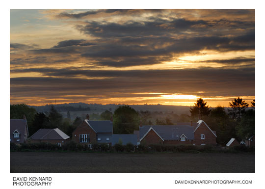 Sunrise over Harborough from Lubenham Hill