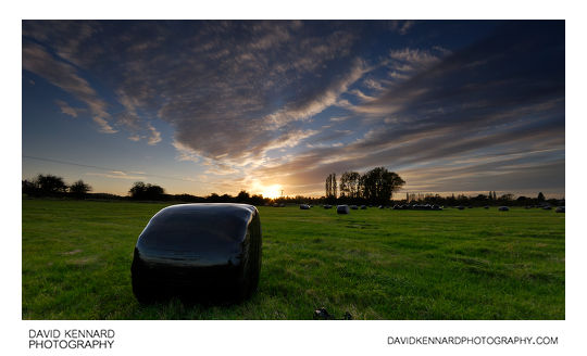 Hay field between Lubenham and Harborough at sunset