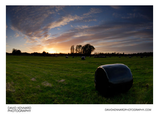 Sunset over hay field between Lubenham and Harborough