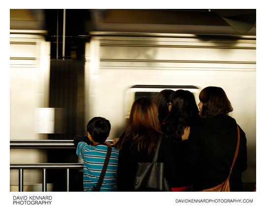 Waiting for the train at Suwon Station