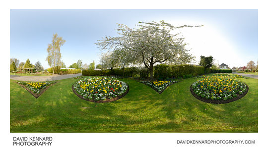 Flowerbeds and Blossoming Tree at Welland Park
