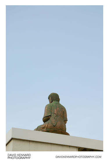 Buddha statue on top of a building in Seoul, South Korea