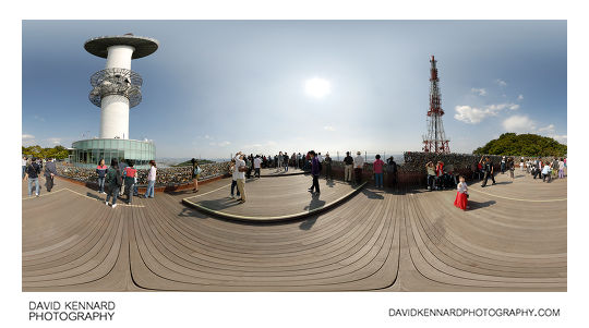 360° panorama from viewing platform outside the N Seoul Tower