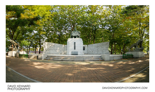 Seongjae Lee Si-Yeong (성재 이시영선생) statue in Baekbeom Square, Seoul, South Korea