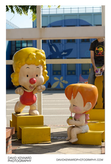 Fibreglass cartoon characters outside the Cartoon Museum, Seoul