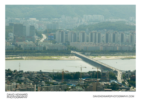 Banpo Bridge and the Han River from N Seoul Tower