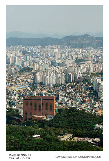 Buildings and Mount Achasan from the N Seoul Tower