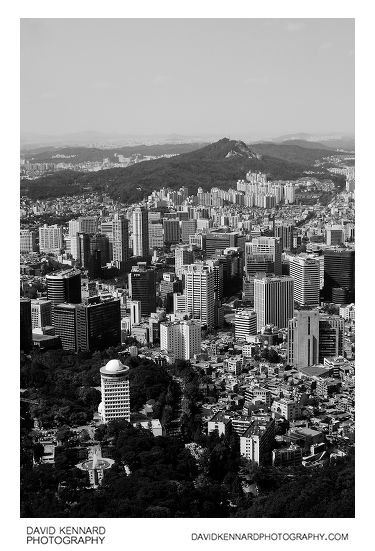 Buildings and Ansan from the N Seoul Tower