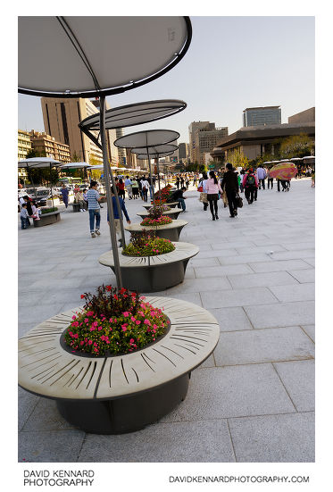 Flowerbed seats on Gwanghwamun Plaza