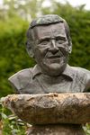 Bronze bust of Geoff Hamilton in Barnsdale Gardens