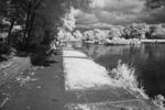 Western side of Corby Boating Lake in Infrared