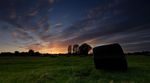 Sunset over hay field between Lubenham and Harborough