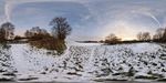 Snowy fields at sunset, Harborough