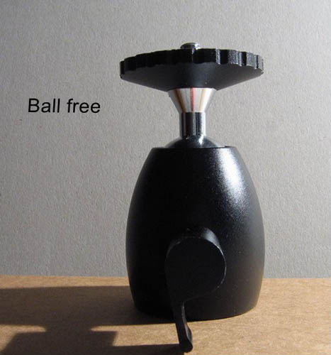 Haoge mini ball head with lever in ball free but safe position