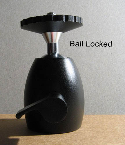 Haoge mini ball head with lever in locked position