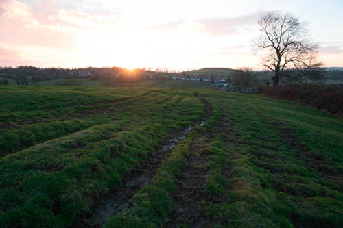 Image of sunset over a field taken with standard Fuji X-A1 with Fuji 14mm lens.