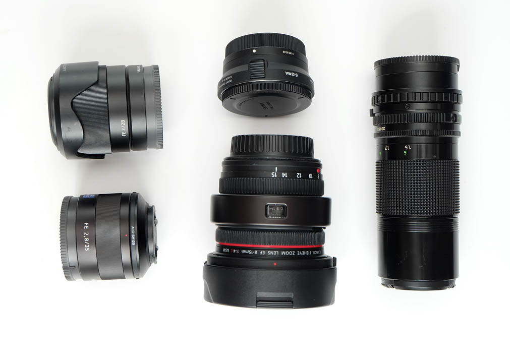 Lenses and adapter