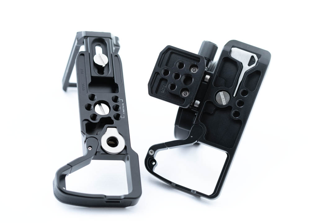 Comparison of the SmallRig 3660 L-Bracket (left) and 4148 Rotatable mount plate (right)