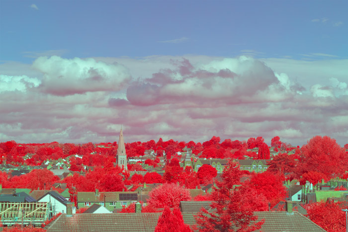 Infrared photograph taken using a Lee 101 Yellow filter with a R=100B,G=150R-50B,B=150G-50B channel swap applied