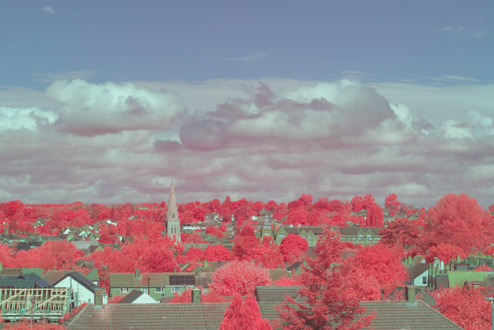 Infrared photograph taken using a Lee 101 Yellow filter with an EIR channel swap applied