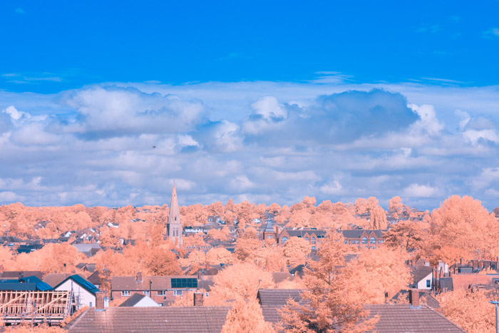 Infrared photograph taken using a ZB2 filter with a -32° Hue shift applied