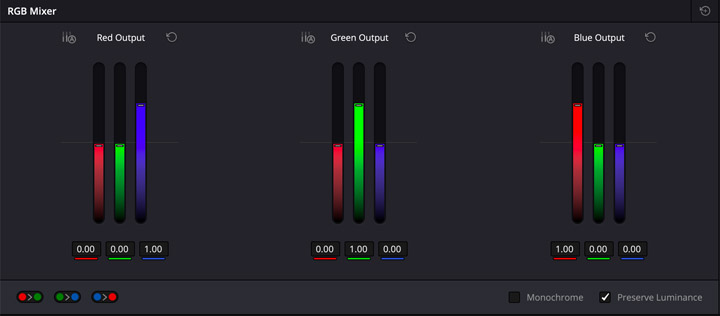 Red-Blue channel swap adjustment used for video clip