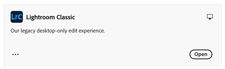 Lightroom classic marked as Legacy by Adobe