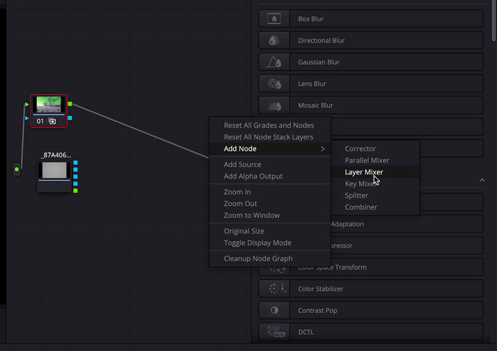 Add layer mixer node