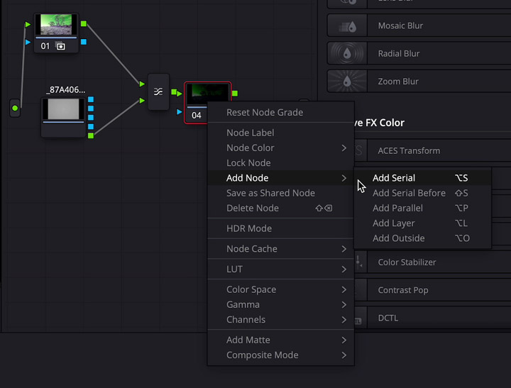 Adding a couple of serial nodes after the layer mixer