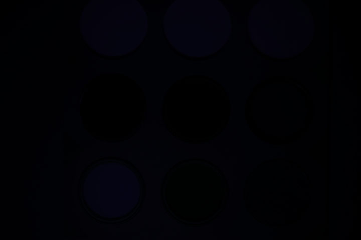 Ultraviolet photo of UV Colour Checker lit by unmodified Vivitar 283