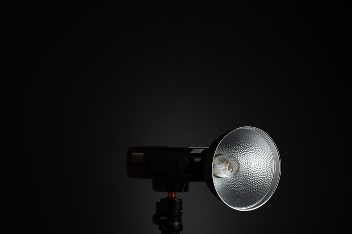 Godox AD200 flash with bulb head and AD-S2 reflector dish