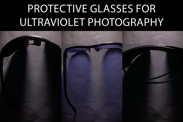 Protective glasses for ultraviolet photography