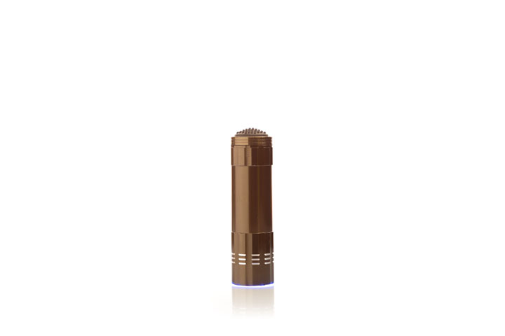 Profile view of old cheap UV flashlight