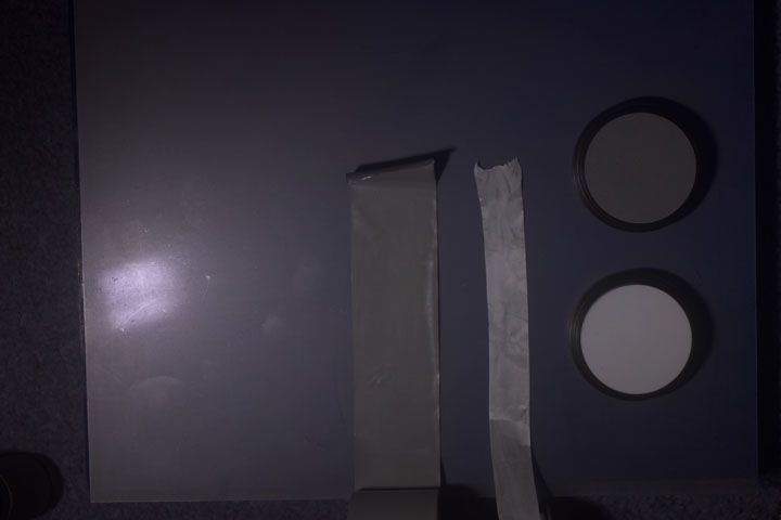 Grey PTFE tape and White PTFE tape on 0.5mm thick PVC backing over Frosted opal Perspex as the background