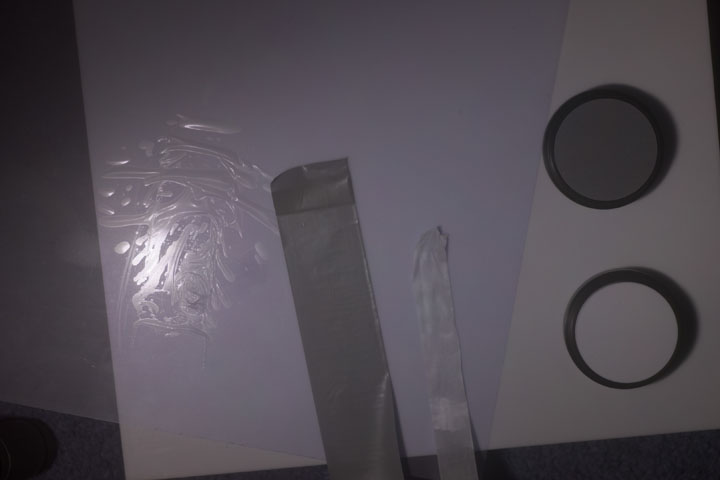 Grey PTFE tape and White PTFE tape on 0.5mm thick PVC backing